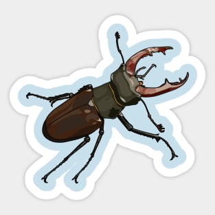 Stag beetle cartoon illustration Sticker